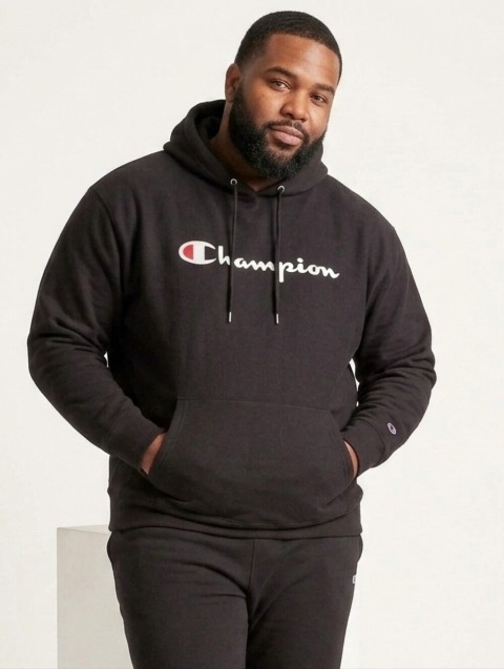 New! Champion Black Hoodie for Men size XXL